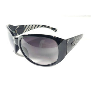 Oscar De La Renta MOD-1146 001 Zebra Striped Polished Black Women's  Sunglasses
